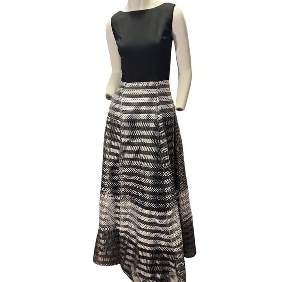 Size 0 Erin Featherston Black & White Formal NWT Unworn Stripes Polka Dots - Picture 1 of 8